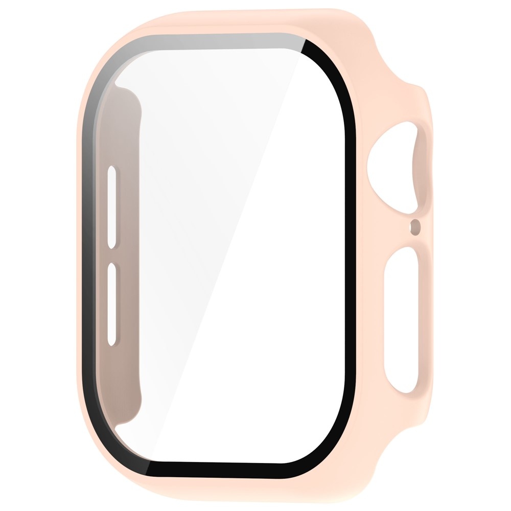Overall plastové nasazovací pouzdro s ochranným sklem na Apple Watch 11/10 42mm - růžové