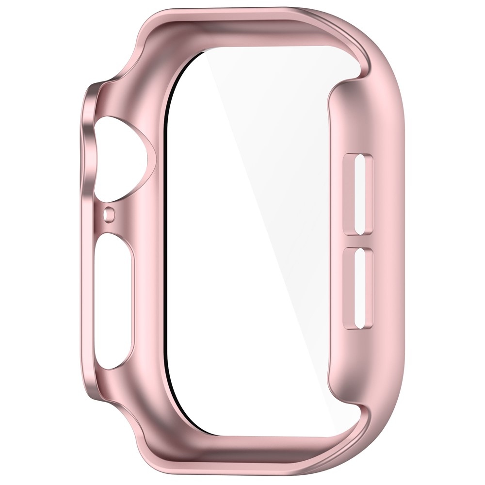 Overall plastové nasazovací pouzdro s ochranným sklem na Apple Watch 11/10 42mm - růžovozlaté