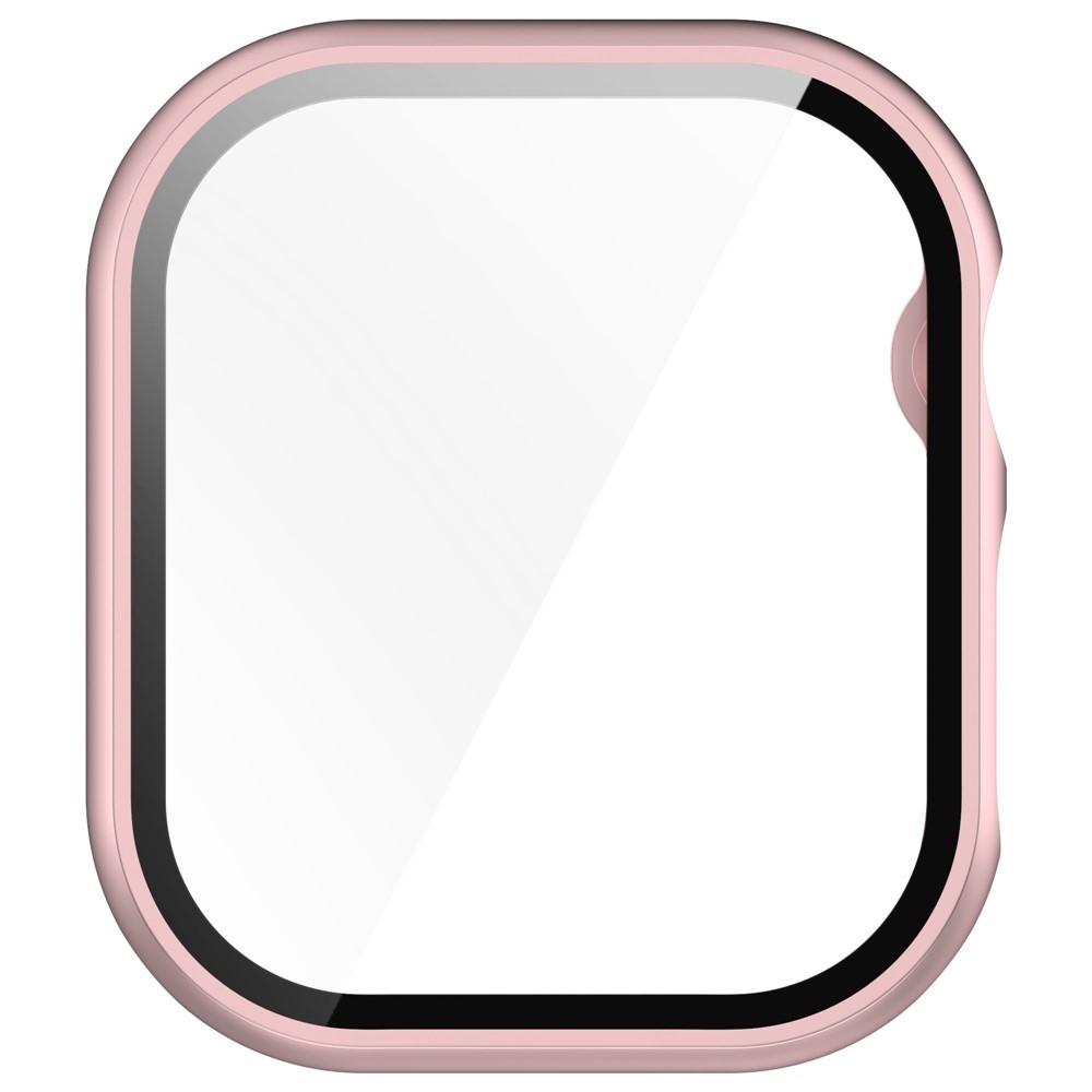 Overall plastové nasazovací pouzdro s ochranným sklem na Apple Watch 11/10 42mm - růžovozlaté