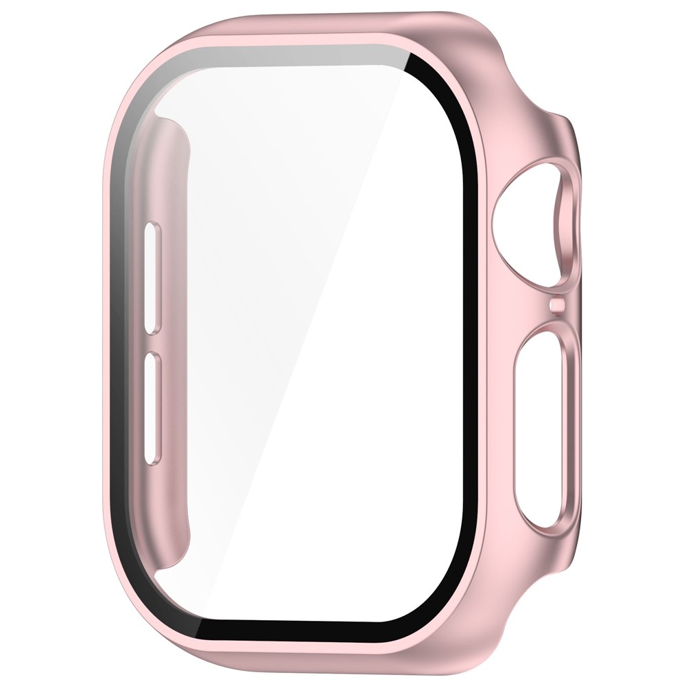 Overall plastové nasazovací pouzdro s ochranným sklem na Apple Watch 11/10 42mm - růžovozlaté
