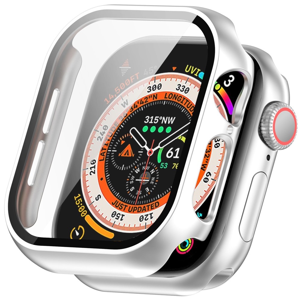 Overall plastové nasazovací pouzdro s ochranným sklem na Apple Watch 11/10 42mm - stříbrné