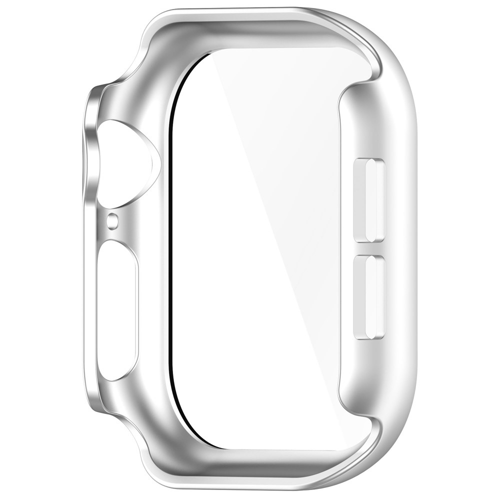 Overall plastové nasazovací pouzdro s ochranným sklem na Apple Watch 11/10 42mm - stříbrné