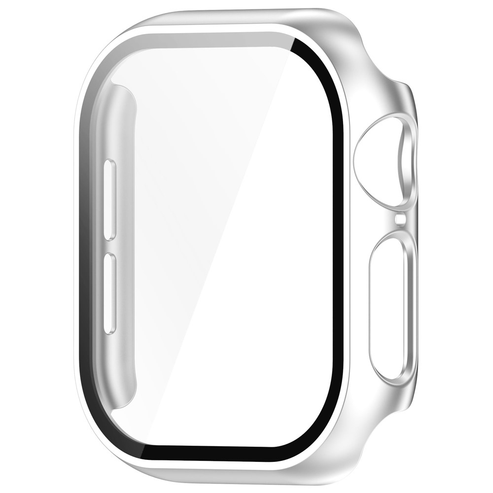 Overall plastové nasazovací pouzdro s ochranným sklem na Apple Watch 11/10 42mm - stříbrné