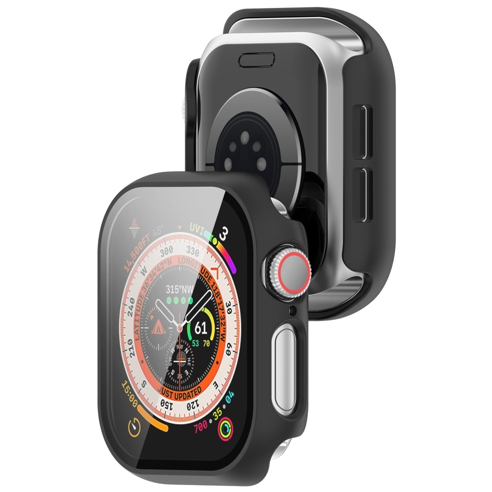 Overall plastové nasazovací pouzdro s ochranným sklem na Apple Watch 11/10 46mm - černé