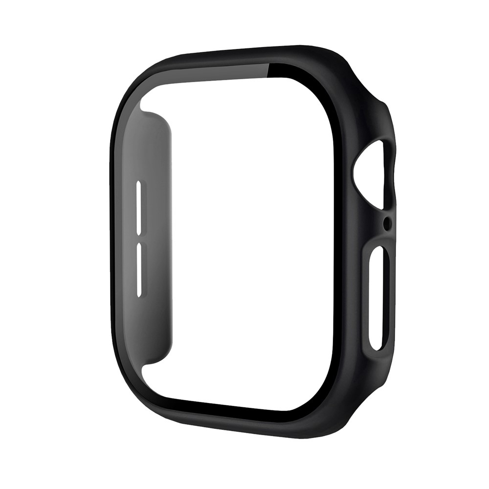 Overall plastové nasazovací pouzdro s ochranným sklem na Apple Watch 12 42mm - černé
