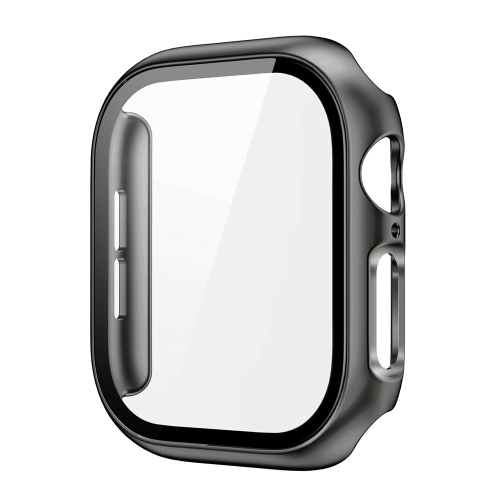 Overall plastové nasazovací pouzdro s ochranným sklem na Apple Watch 12 42mm - kouřově černé