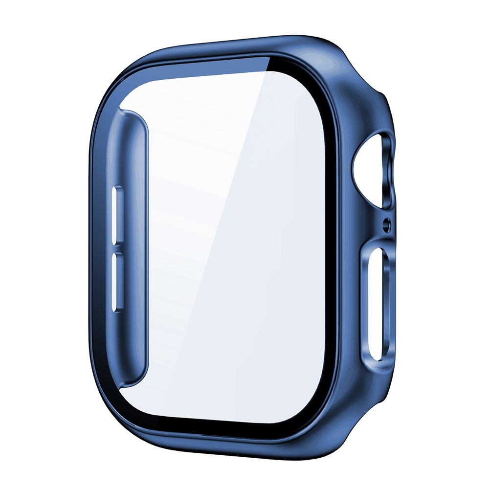 Overall plastové nasazovací pouzdro s ochranným sklem na Apple Watch 12 42mm - kouřově modré