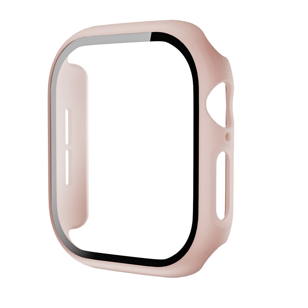 Overall plastové nasazovací pouzdro s ochranným sklem na Apple Watch 12 42mm - matné růžové