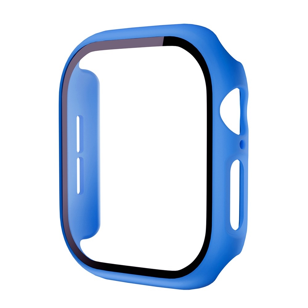 Overall plastové nasazovací pouzdro s ochranným sklem na Apple Watch 12 42mm - modré