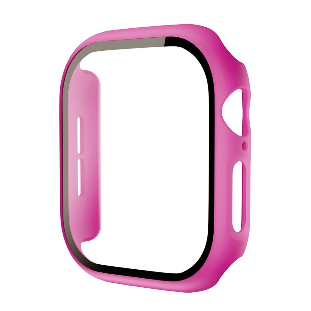 Overall plastové nasazovací pouzdro s ochranným sklem na Apple Watch 12 42mm - rose
