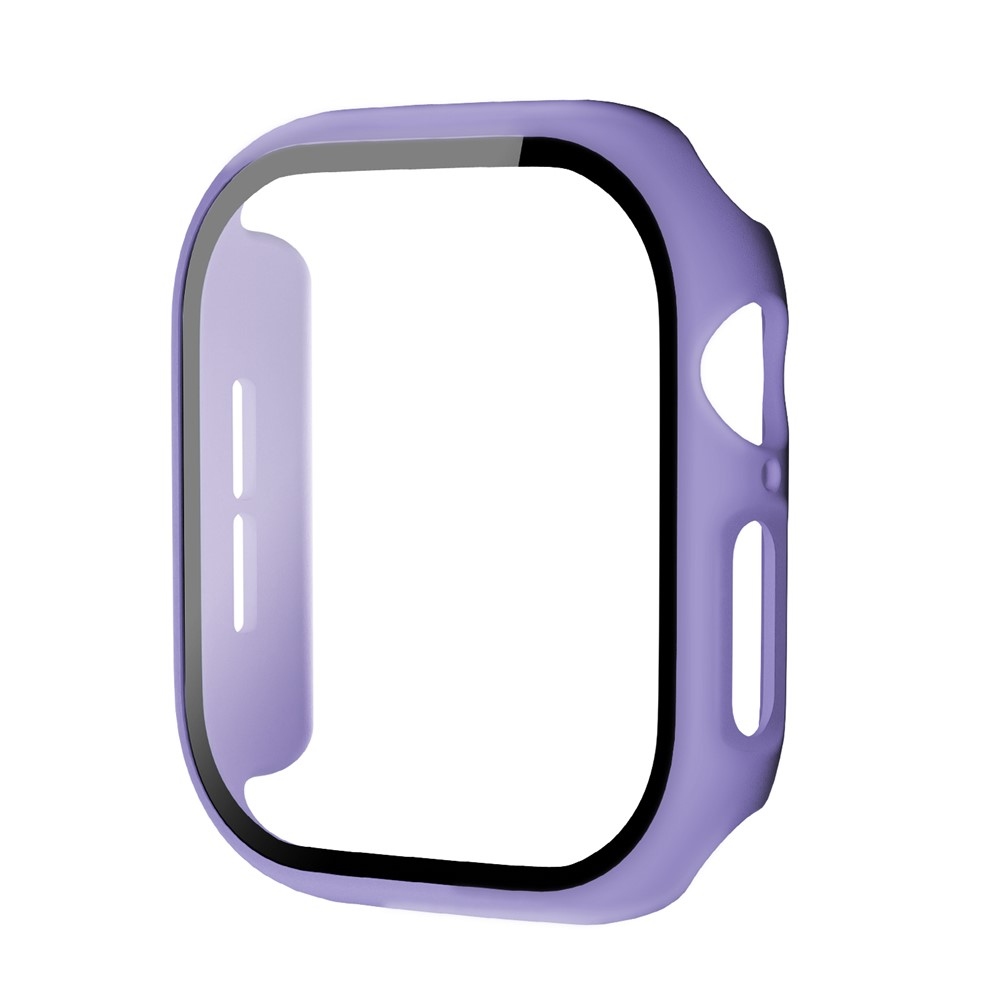 Overall plastové nasazovací pouzdro s ochranným sklem na Apple Watch 12 42mm - tmavěfialové