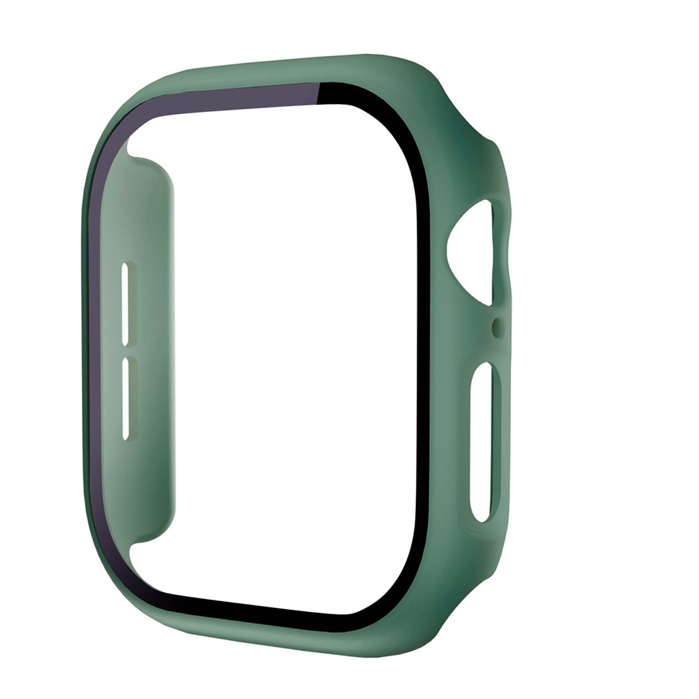 Overall plastové nasazovací pouzdro s ochranným sklem na Apple Watch 12 42mm - tmavězelené