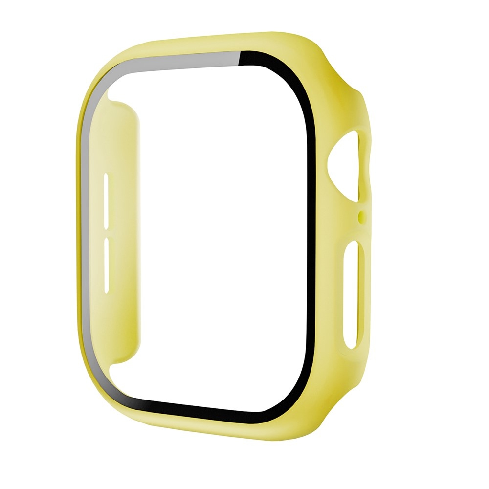 Overall plastové nasazovací pouzdro s ochranným sklem na Apple Watch 12 42mm - žluté