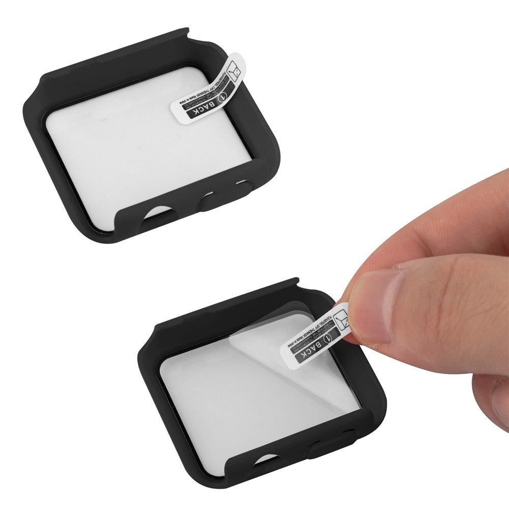 Overall plastové nasazovací pouzdro s ochranným sklem na Apple Watch SE3/SE2/SE1/Watch 6/5/4 40mm - černé