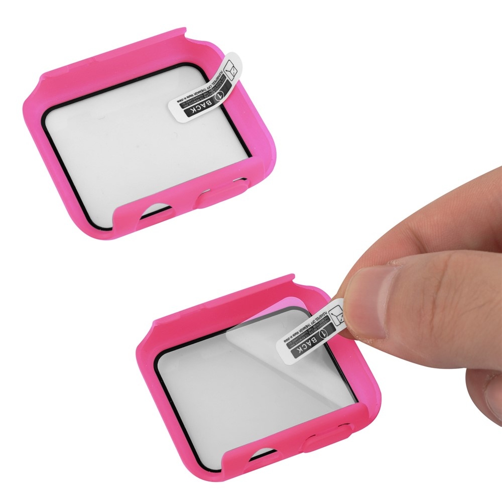 Overall plastové nasazovací pouzdro s ochranným sklem na Apple Watch SE3/SE2/SE1/Watch 6/5/4 40mm - rose
