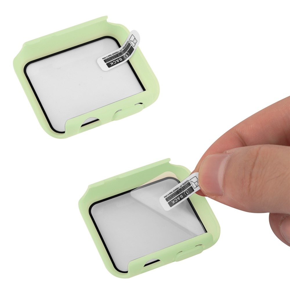 Overall plastové nasazovací pouzdro s ochranným sklem na Apple Watch SE3/SE2/SE1/Watch 6/5/4 40mm - světlezelené