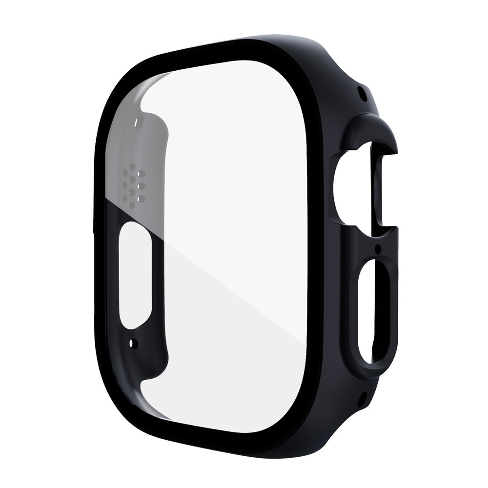 Overall plastové nasazovací pouzdro s ochranným sklem na Apple Watch Ultra 4/3/2/1 49mm - černé
