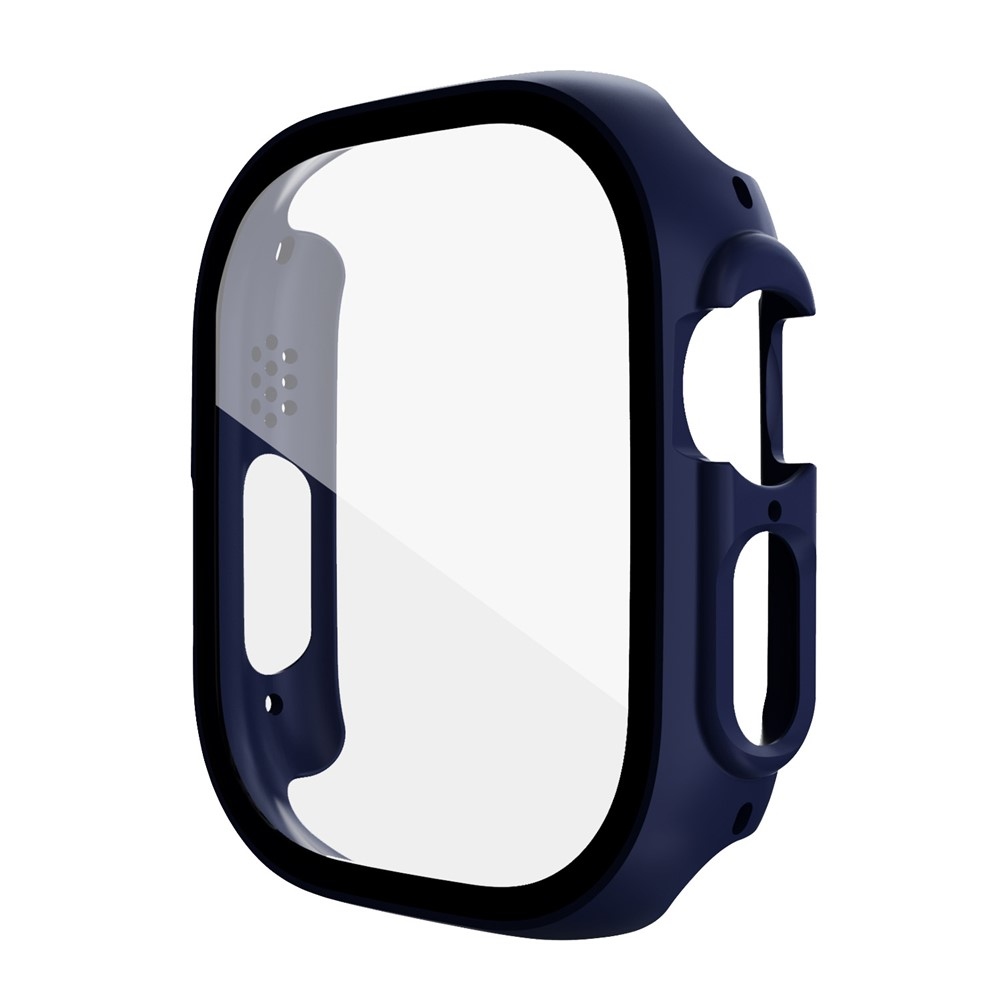 Overall plastové nasazovací pouzdro s ochranným sklem na Apple Watch Ultra 4/3/2/1 49mm - modré