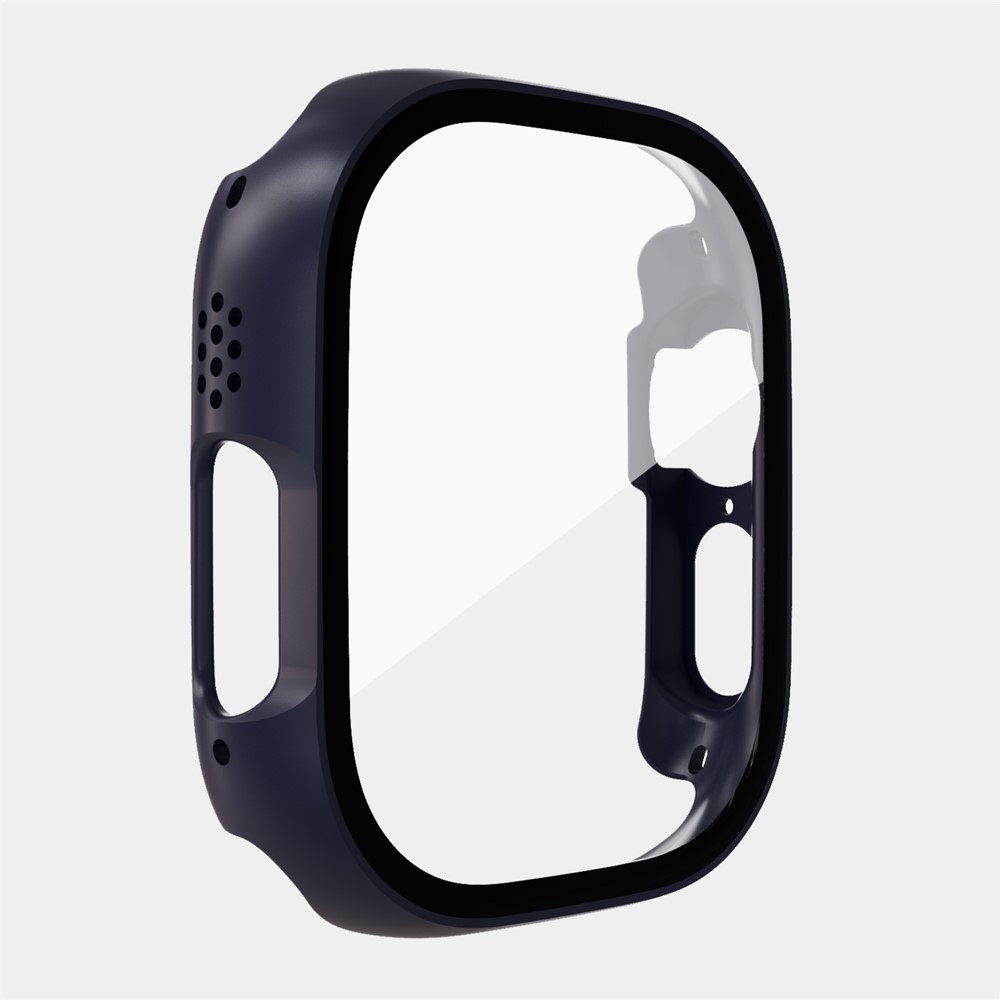 Overall plastové nasazovací pouzdro s ochranným sklem na Apple Watch Ultra 4/3/2/1 49mm - modré