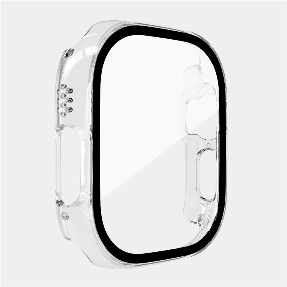 Overall plastové nasazovací pouzdro s ochranným sklem na Apple Watch Ultra 4/3/2/1 49mm - průhledné