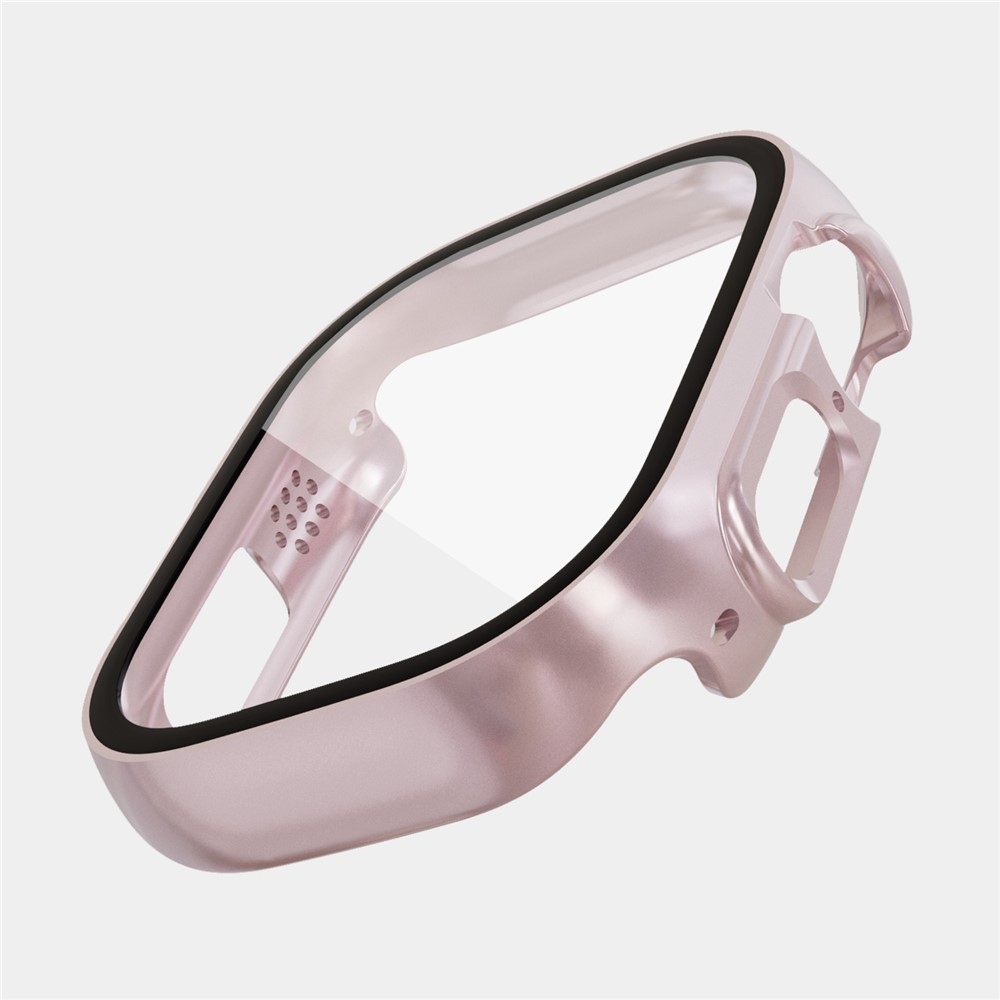 Overall plastové nasazovací pouzdro s ochranným sklem na Apple Watch Ultra 4/3/2/1 49mm - růžovozlaté