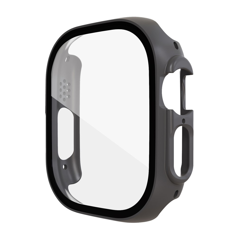 Overall plastové nasazovací pouzdro s ochranným sklem na Apple Watch Ultra 4/3/2/1 49mm - šedé