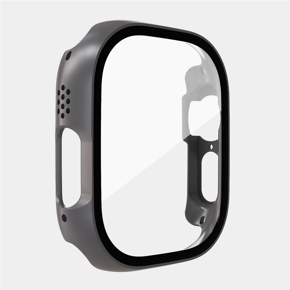 Overall plastové nasazovací pouzdro s ochranným sklem na Apple Watch Ultra 4/3/2/1 49mm - šedé