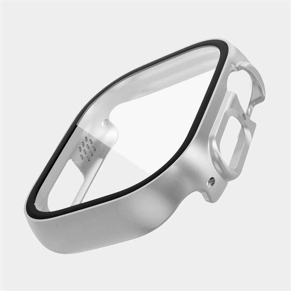 Overall plastové nasazovací pouzdro s ochranným sklem na Apple Watch Ultra 4/3/2/1 49mm - stříbrné