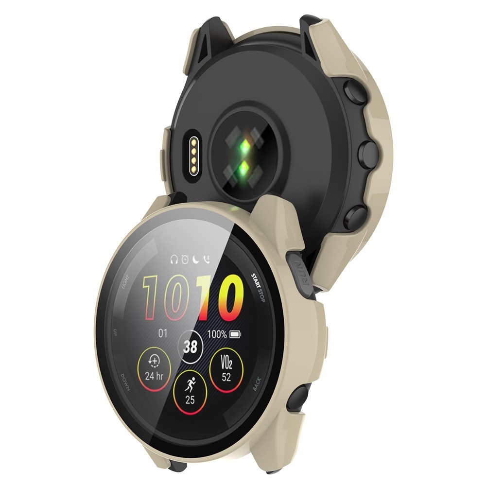 Overall plastové nasazovací pouzdro s ochranným sklem na Garmin Forerunner 265 - béžové
