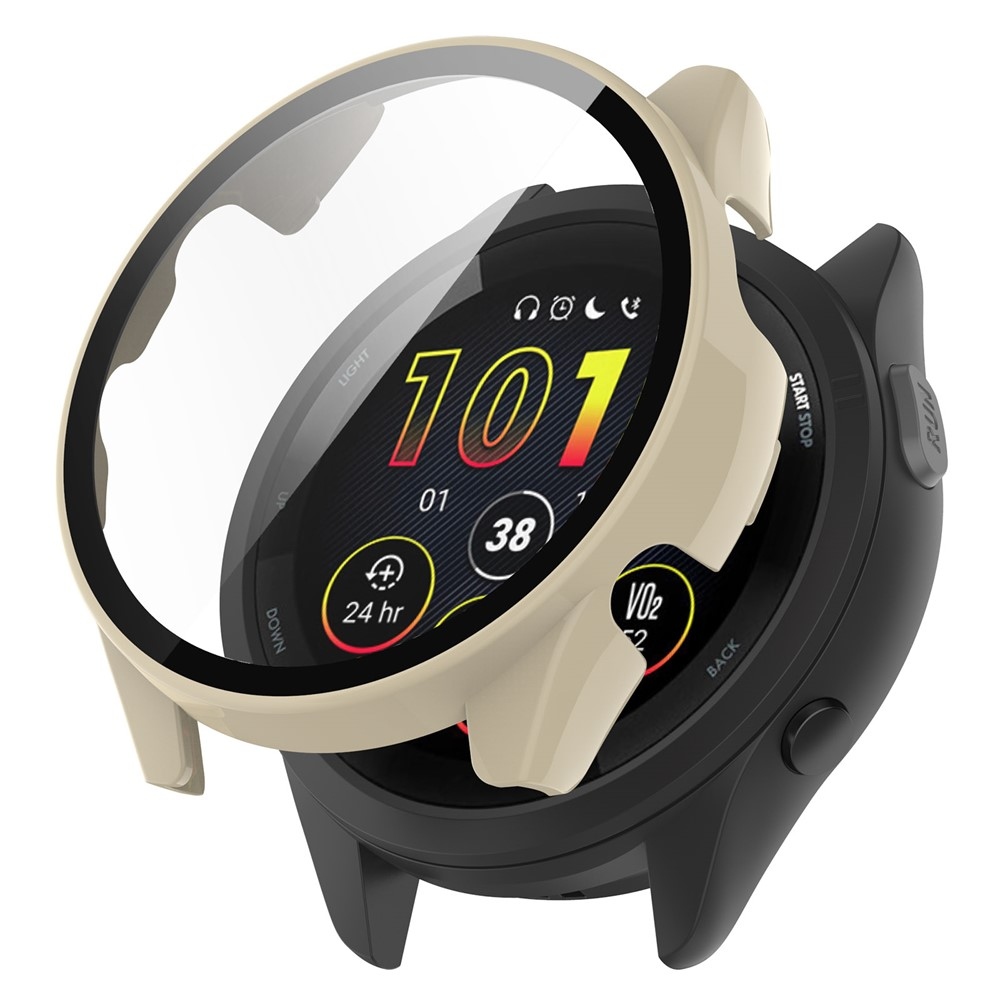 Overall plastové nasazovací pouzdro s ochranným sklem na Garmin Forerunner 265 - béžové