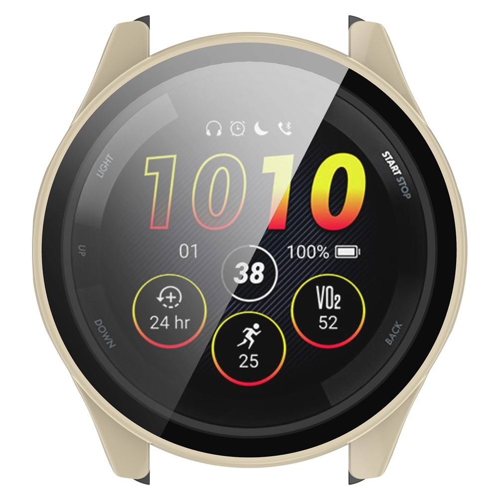 Overall plastové nasazovací pouzdro s ochranným sklem na Garmin Forerunner 265 - béžové