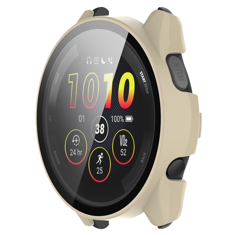 Overall plastové nasazovací pouzdro s ochranným sklem na Garmin Forerunner 265 - béžové