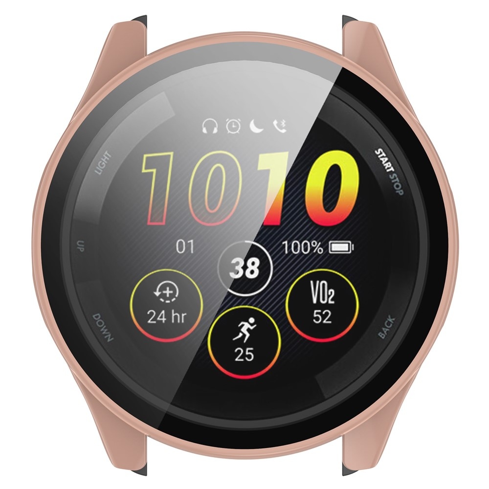 Overall plastové nasazovací pouzdro s ochranným sklem na Garmin Forerunner 265 - růžové