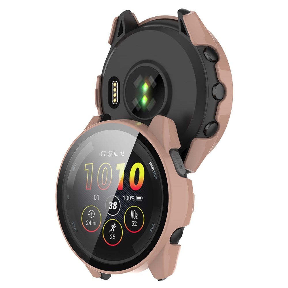 Overall plastové nasazovací pouzdro s ochranným sklem na Garmin Forerunner 265 - růžové