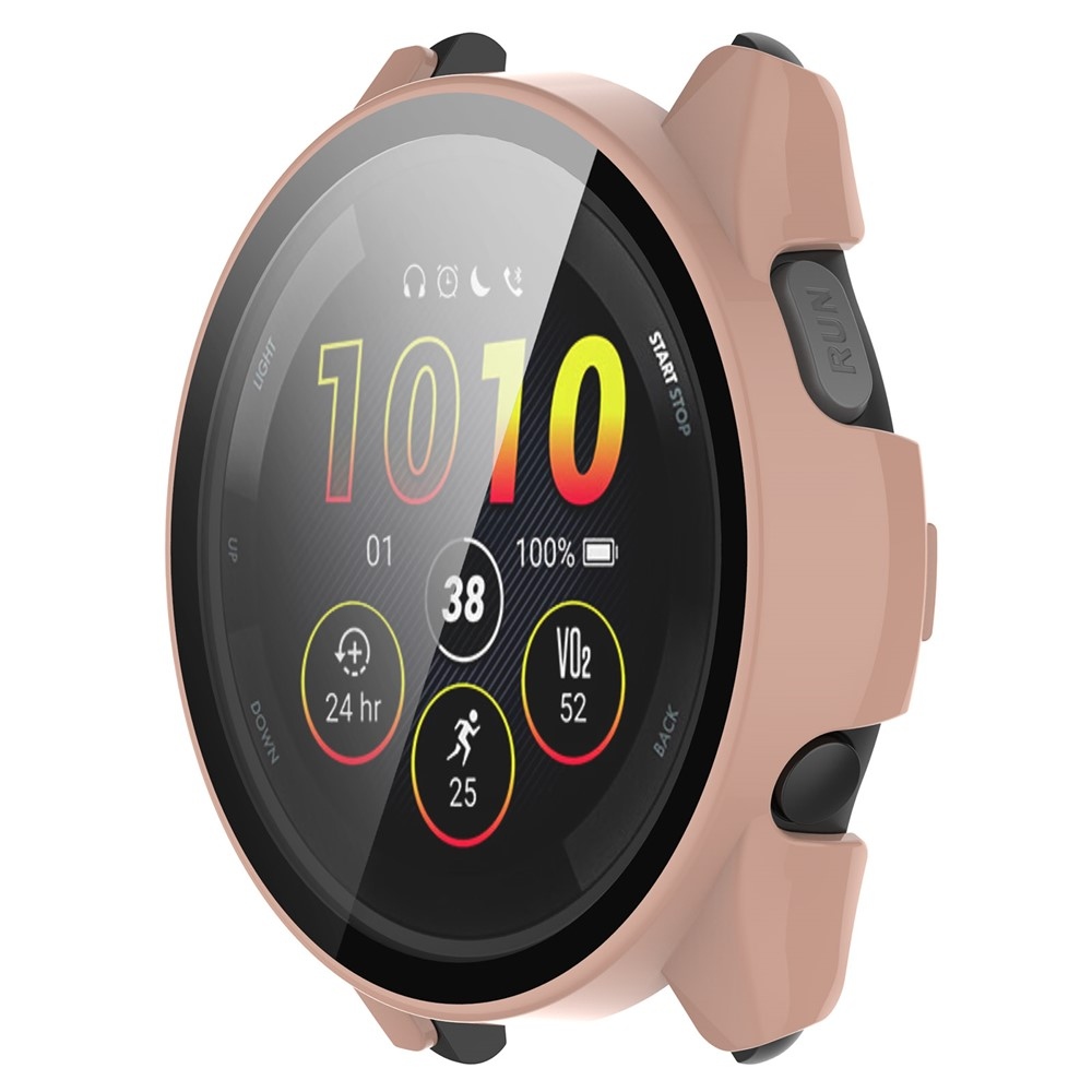 Overall plastové nasazovací pouzdro s ochranným sklem na Garmin Forerunner 265 - růžové