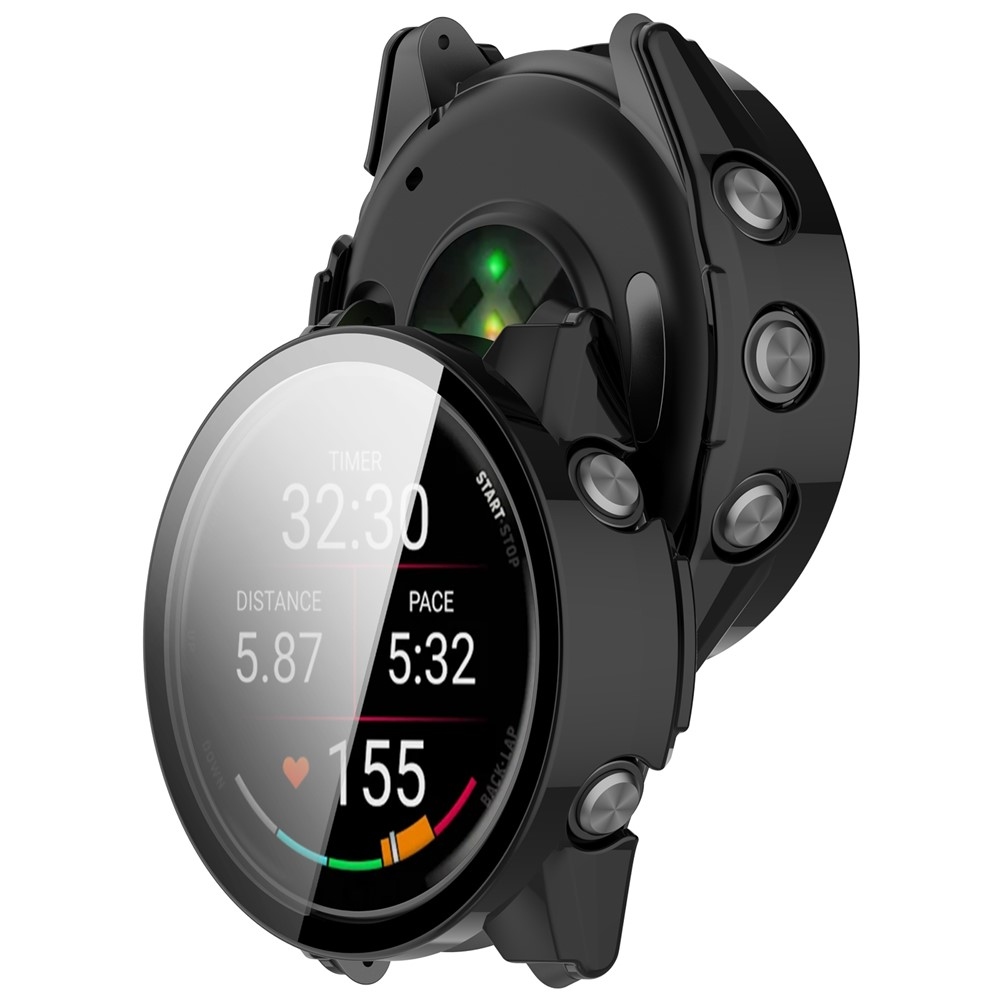 Overall plastové nasazovací pouzdro s ochranným sklem na Garmin Forerunner 570 42mm - černé