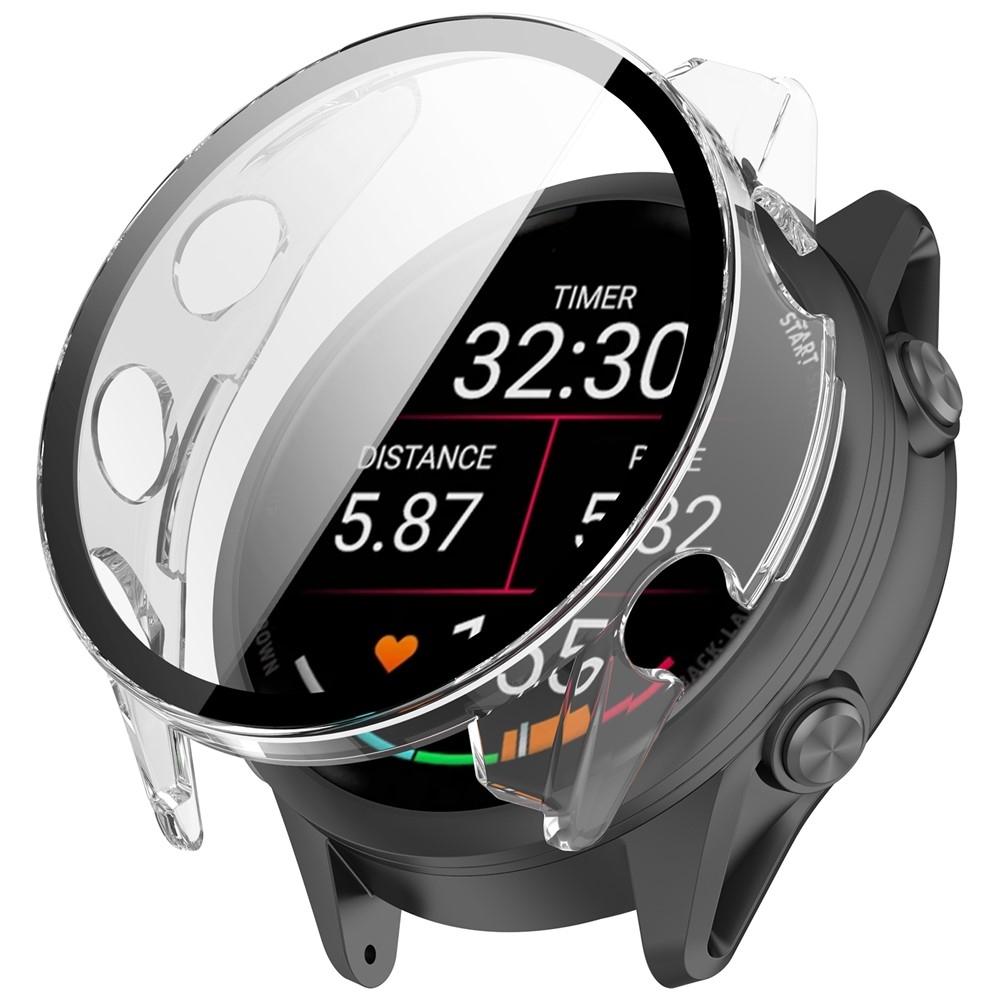 Overall plastové nasazovací pouzdro s ochranným sklem na Garmin Forerunner 570 42mm - průhledné