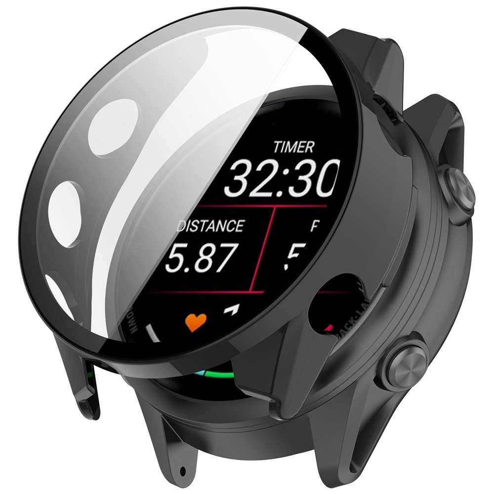 Overall plastové nasazovací pouzdro s ochranným sklem na Garmin Forerunner 570 47mm - černé