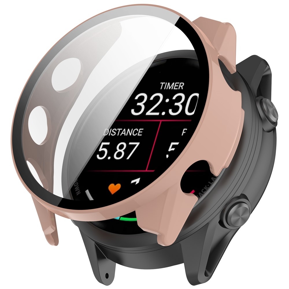 Overall plastové nasazovací pouzdro s ochranným sklem na Garmin Forerunner 570 47mm - růžové
