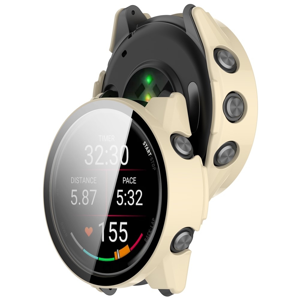 Overall plastové nasazovací pouzdro s ochranným sklem na Garmin Forerunner 970 - béžové