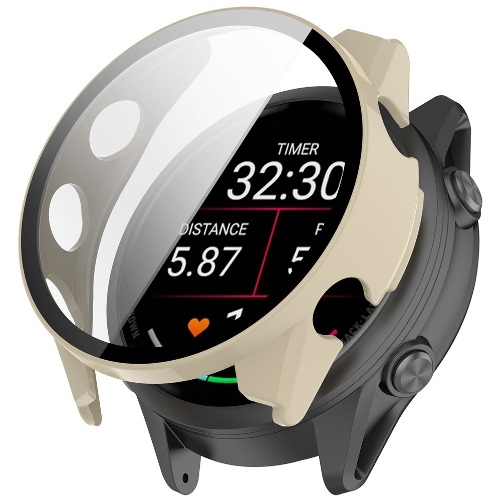 Overall plastové nasazovací pouzdro s ochranným sklem na Garmin Forerunner 970 - béžové