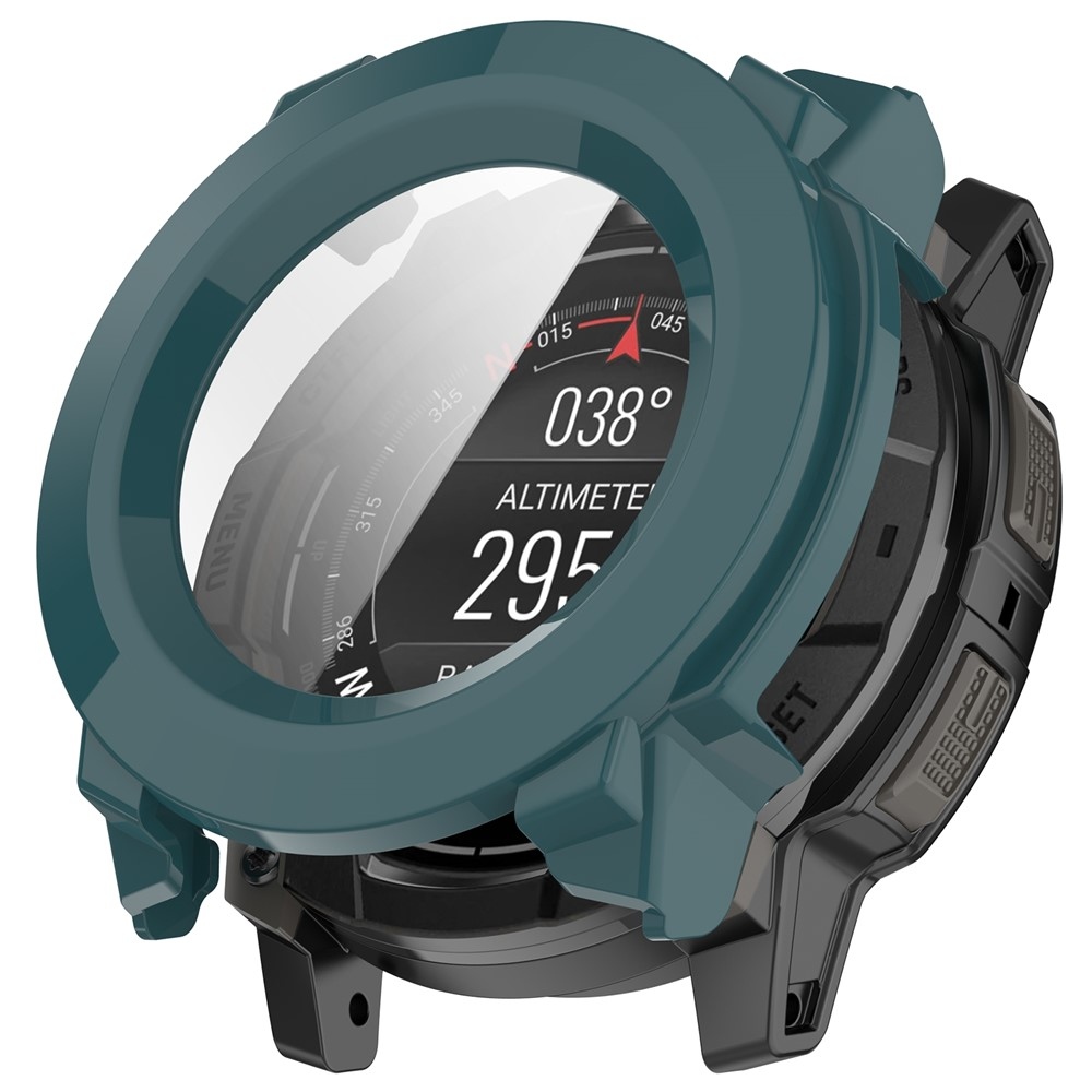 Overall plastové nasazovací pouzdro s ochranným sklem na Garmin Instinct 3 45mm/Instinct 3 Solar 45mm - zelené