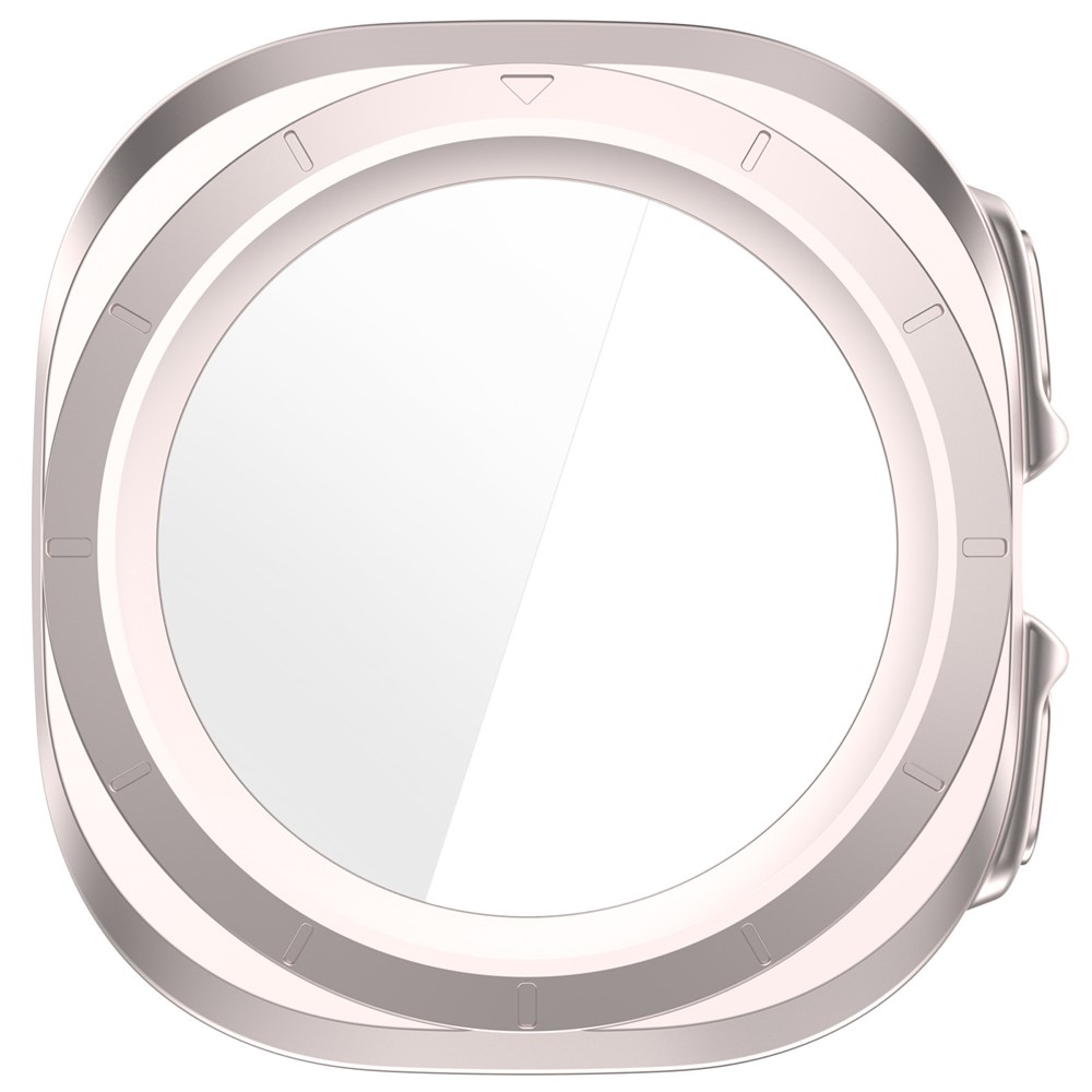 Overall plastové nasazovací pouzdro s ochranným sklem na Samsung Galaxy Watch Ultra2 47mm/Watch Ultra (2025) 47mm - béžové