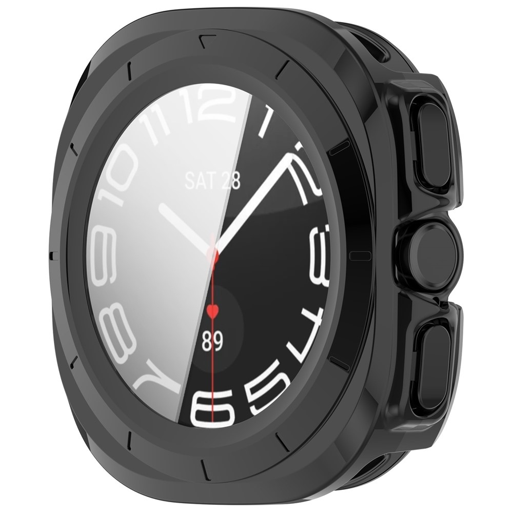 Overall plastové nasazovací pouzdro s ochranným sklem na Samsung Galaxy Watch Ultra2 47mm/Watch Ultra (2025) 47mm - černé