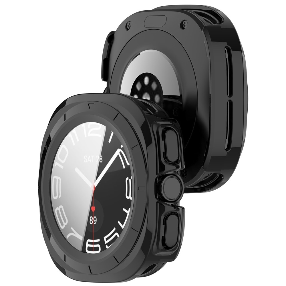 Overall plastové nasazovací pouzdro s ochranným sklem na Samsung Galaxy Watch Ultra2 47mm/Watch Ultra (2025) 47mm - černé