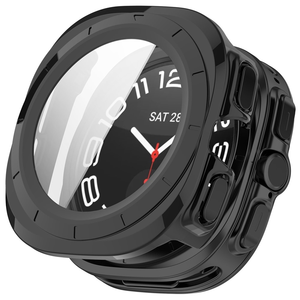 Overall plastové nasazovací pouzdro s ochranným sklem na Samsung Galaxy Watch Ultra2 47mm/Watch Ultra (2025) 47mm - černé