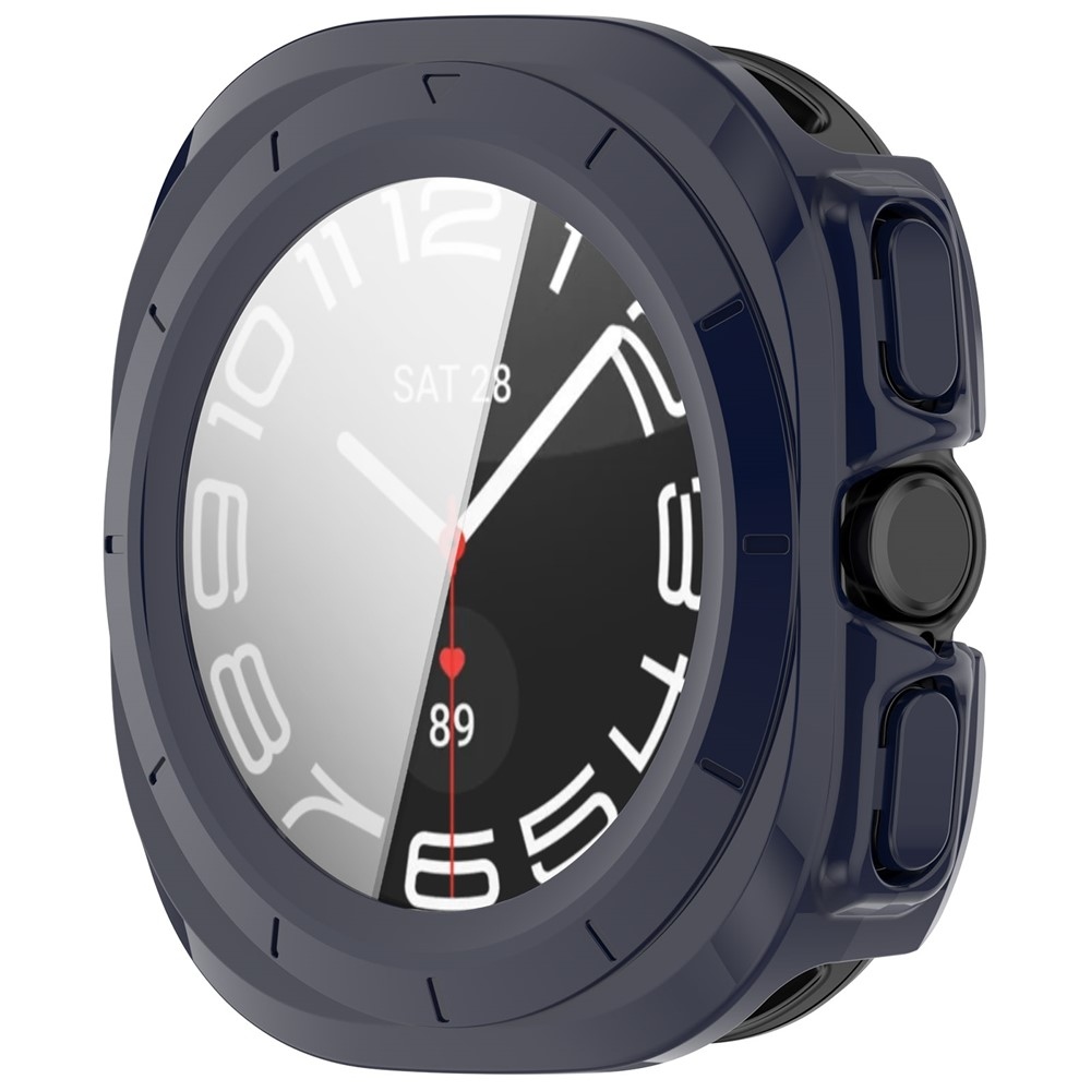 Overall plastové nasazovací pouzdro s ochranným sklem na Samsung Galaxy Watch Ultra2 47mm/Watch Ultra (2025) 47mm - modré