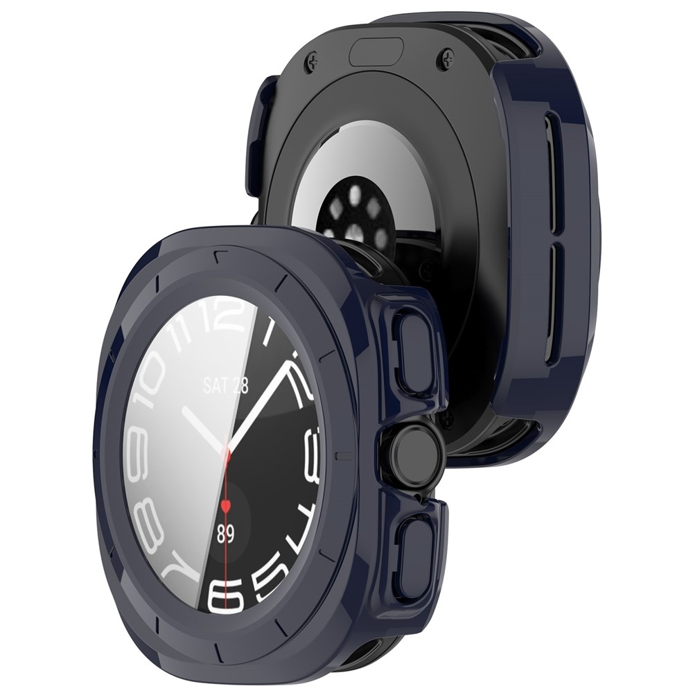 Overall plastové nasazovací pouzdro s ochranným sklem na Samsung Galaxy Watch Ultra2 47mm/Watch Ultra (2025) 47mm - modré