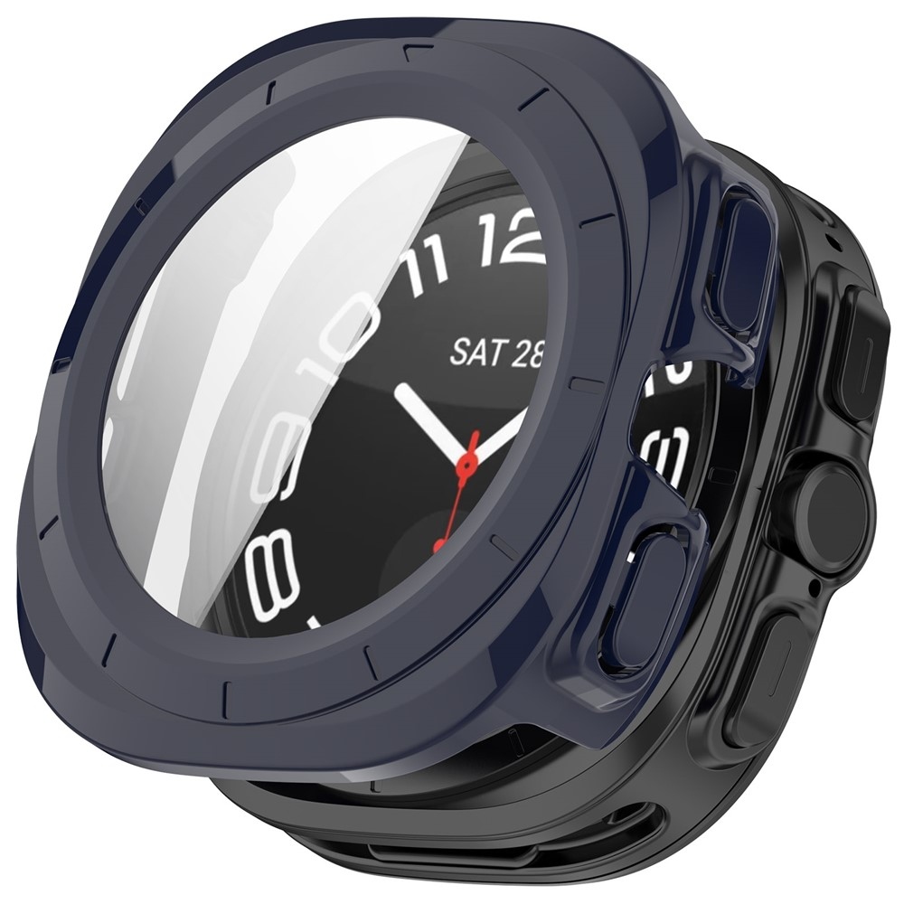 Overall plastové nasazovací pouzdro s ochranným sklem na Samsung Galaxy Watch Ultra2 47mm/Watch Ultra (2025) 47mm - modré