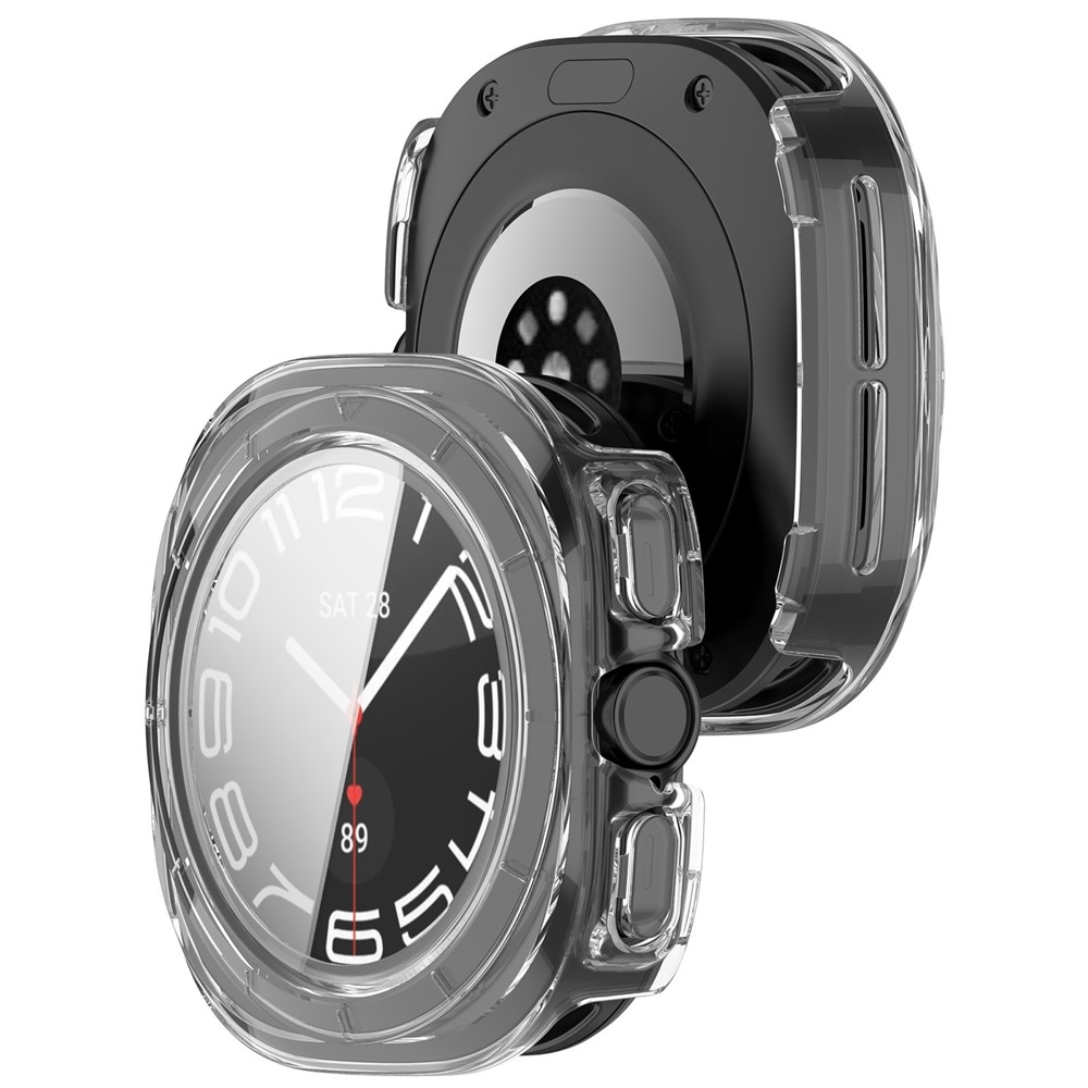 Overall plastové nasazovací pouzdro s ochranným sklem na Samsung Galaxy Watch Ultra2 47mm/Watch Ultra (2025) 47mm - průhledné